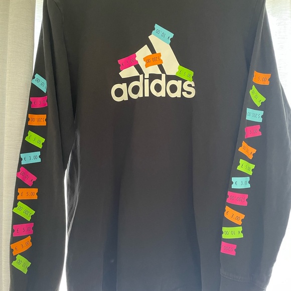Adidas Original ( Nutrition Facts) Snack Athlete Long Sleeve In Black Medium - Picture 1 of 5